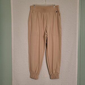 Calia by Carrie Underwood Beige Faux Leather Pull On Jogger Pants Size Medium